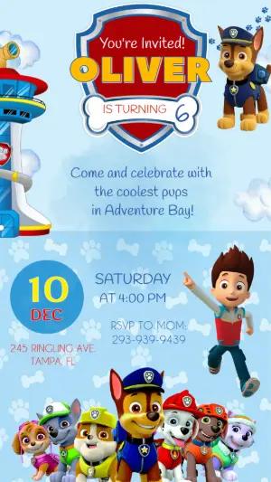 Paw Patrol Birthday Invitation | Editable Digital Template