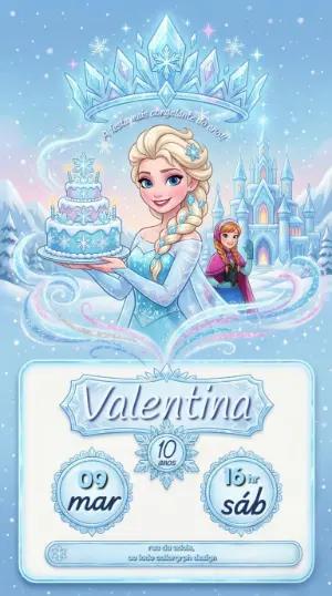 Convite de Aniversário Frozen Mágico para Editar