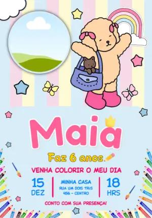 Convite de Aniversário Infantil Bobbie Goods para Editar