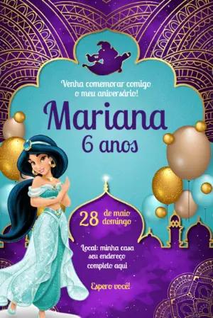 Convite Digital Jasmine Aniversário Editável
