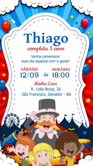 Convite Digital Mundo Bita Aniversário Infantil Editável