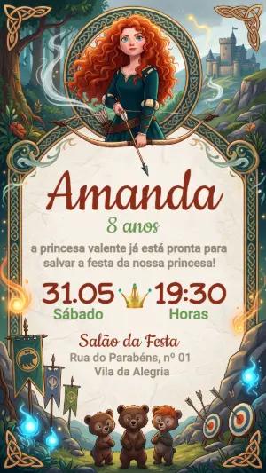 Convite de Aniversário Valente Merida para Editar