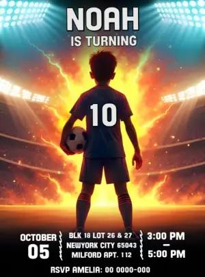 Epic Soccer Birthday Invitation Editable Template for Boys