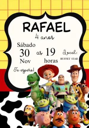 Convite Digital Toy Story: Modelo Editável para Aniversário