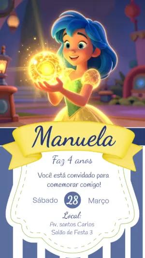 Convite de Aniversário Alegria Divertida Mente Editável
