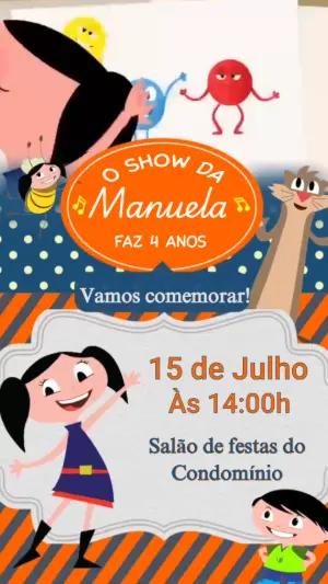 Convite Animado Aniversário Show da Luna para Editar Online