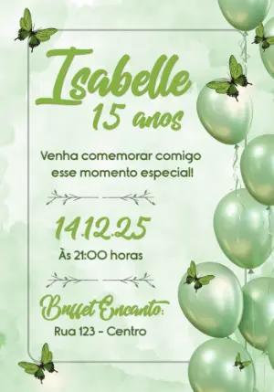Convite Digital 15 Anos Jardim das Borboletas para Editar