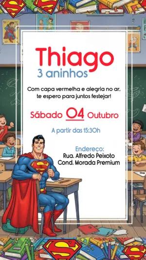 Convite de Aniversário Superman para Editar Online