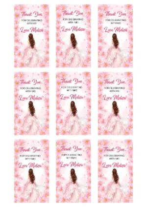 Elegant Princess Gown Favor Tag Editable Template