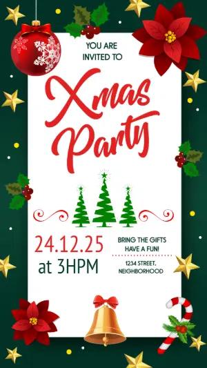 Editable Christmas Party Invitation with Festive Design