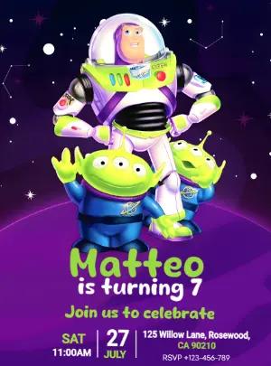 Toy Story Birthday Invitation | Editable Space Ranger Template