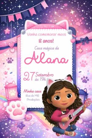 Convite Digital Infantil Casa Mágica para Editar
