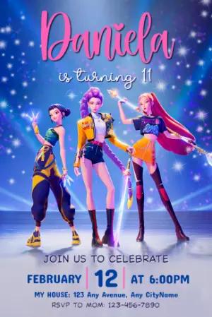 K-Pop Demon Hunter Birthday Invitation | Editable Digital Template
