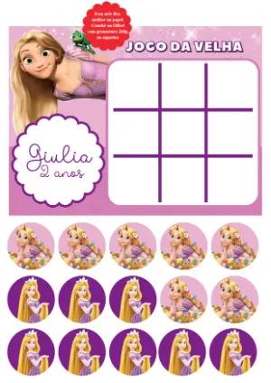 Jogo da Velha Rapunzel para Editar Online e Imprimir