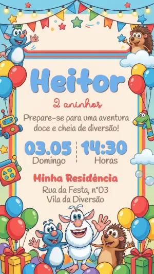 Convite de Aniversário Booba Infantil Editável