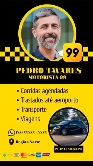 Cartão de Visita Motorista 99 com Foto para Editar Online