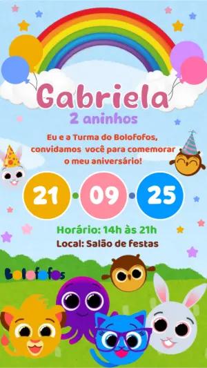 Convite de Aniversário Bolofofos para Editar Online