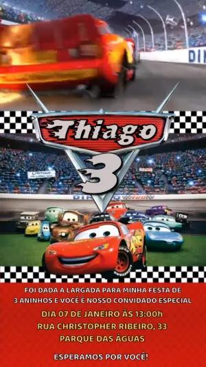 Convite Animado Carros: Vídeo de Aniversário Infantil Editável