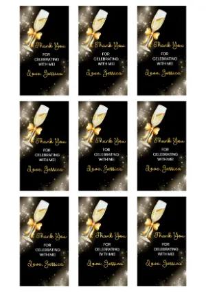 Elegant Champagne Thank You Tag Editable Template