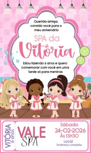 Convite de Aniversário SPA Meninas Editável