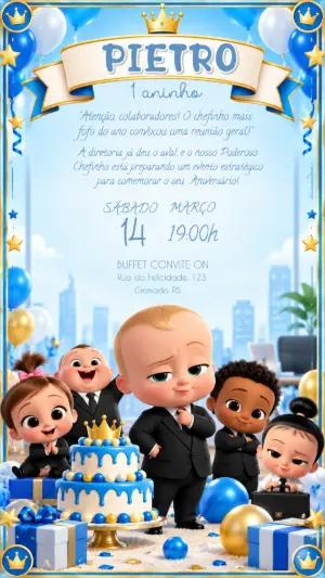 Convite de Aniversário O Poderoso Chefinho para Editar