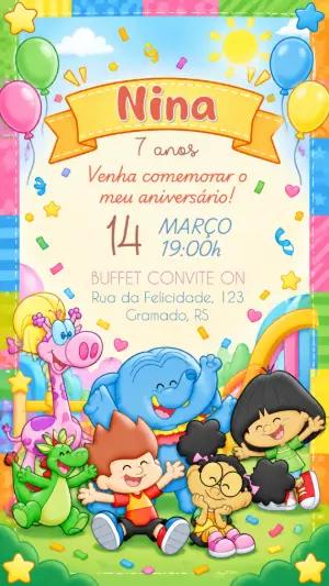 Convite de Aniversário Meu AmigãoZão Infantil Editável