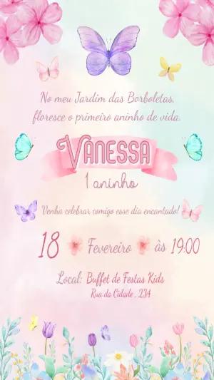 Convite Jardim das Borboletas Aquarela para Editar
