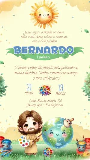 Convite de Aniversário O Maior Pintor do Mundo Editável