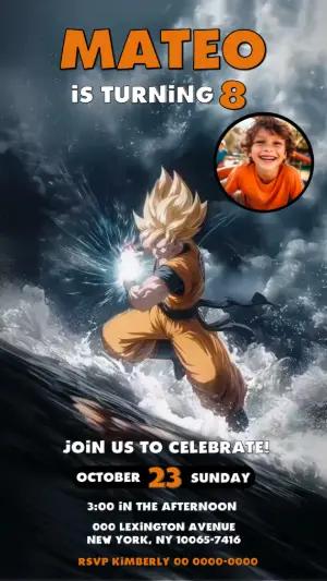Animated Dragon Ball Birthday Invitation Video | Editable Template