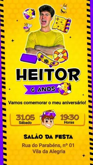 Convite de Aniversário Infantil Aventura Natan por Aí Editável