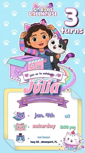 Gabby's Dollhouse Birthday Invitation | Editable Digital Template