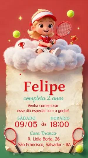 Convite de Aniversário Infantil Tênis para Editar e Enviar