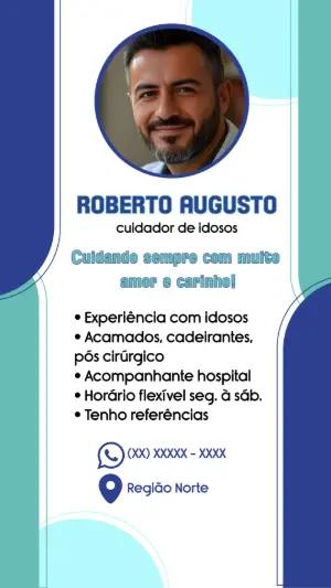 Cartão de Visita Cuidador de Idosos Editável Online para Divulgar