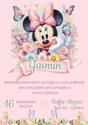 Convite Digital Minnie Jardim das Borboletas para Editar