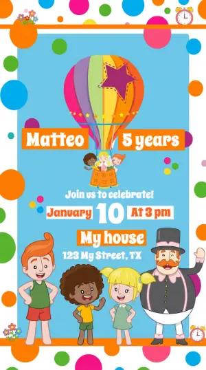 Bita's World Birthday Invitation - Editable Template