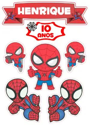 Topo de Bolo Homem Aranha para Aniversário para Editar Online