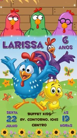 Convite Animado Aniversário Galinha Pintadinha para Editar