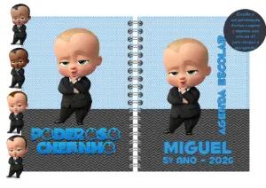 Capa de Agenda Escolar Poderoso Chefinho para Editar Online