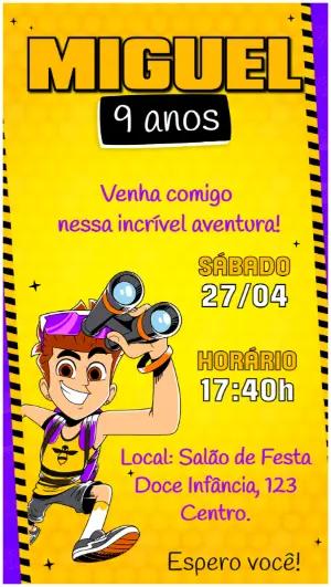 Convite de Aniversário Natan por Aí para Editar Online