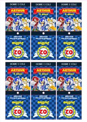 Etiqueta Pirulito Sonic com Personagens para Editar Online