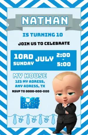 Boss Baby Birthday Invitation for Boys | Editable Template