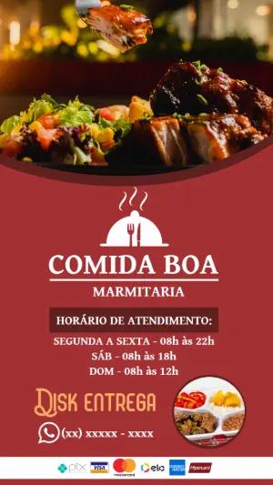 Arte Editável para Marmitaria e Delivery de Comida para Editar