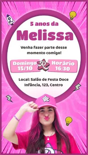 Convite Aniversário Emilly Vick com Foto para Editar Online