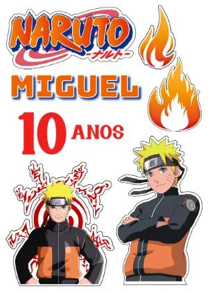 Topo de Bolo Aniversário Naruto para Editar Online