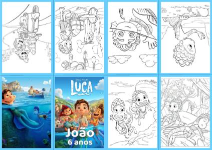 Lembrancinha Luca: Livrinho de Colorir Editável para Festa