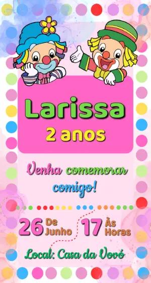 Convite de Aniversário Patati Patatá Menina Colorido Editável