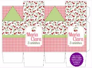 Caixa Milk Aniversário Cerejinha para Editar Online