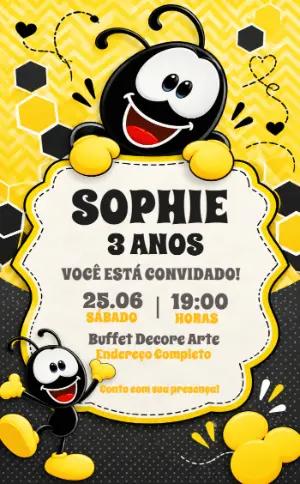 Convite de Aniversário Infantil Smilinguido Editável Online