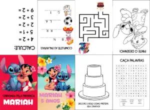 Mini Livro de Atividades Lilo e Stitch para Editar Online