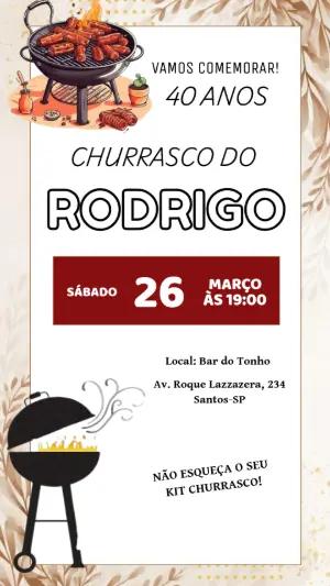 Convite Animado de Aniversário Churrasco para Editar